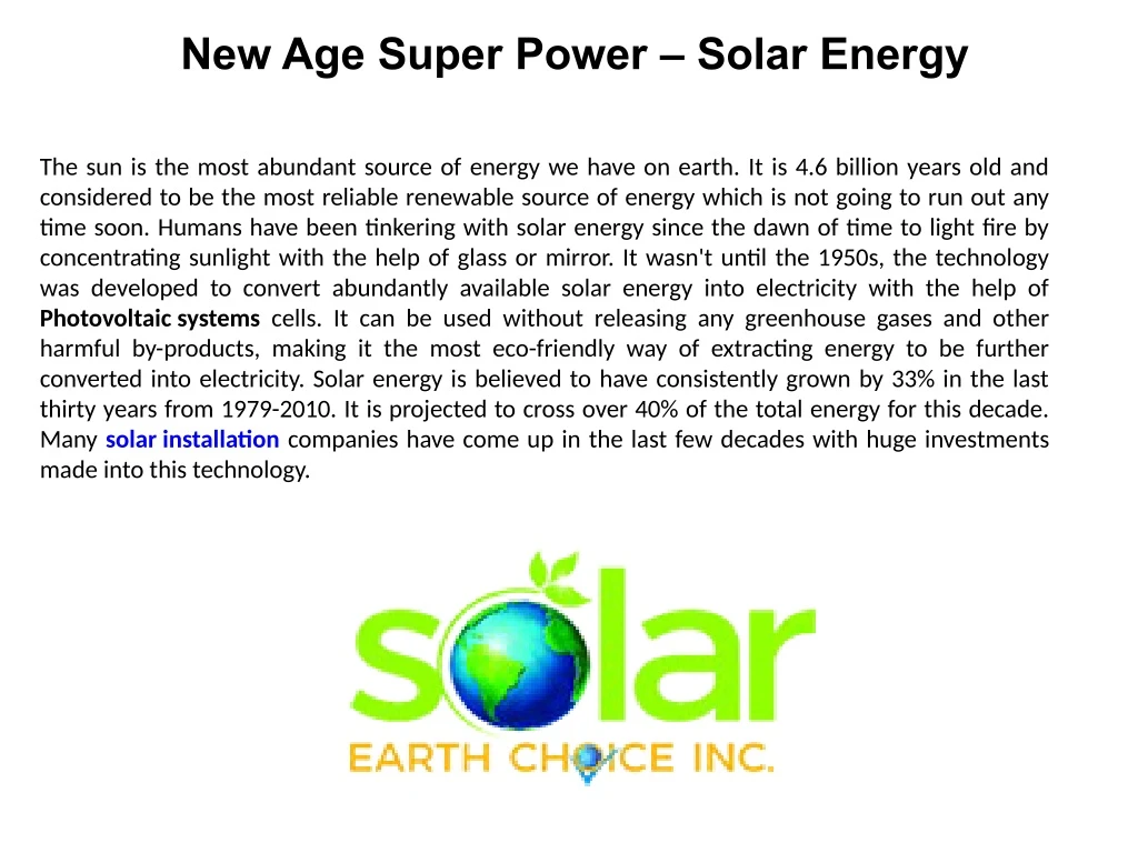 new age super power solar energy n.