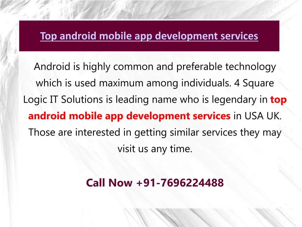 top android mobile app development services n.