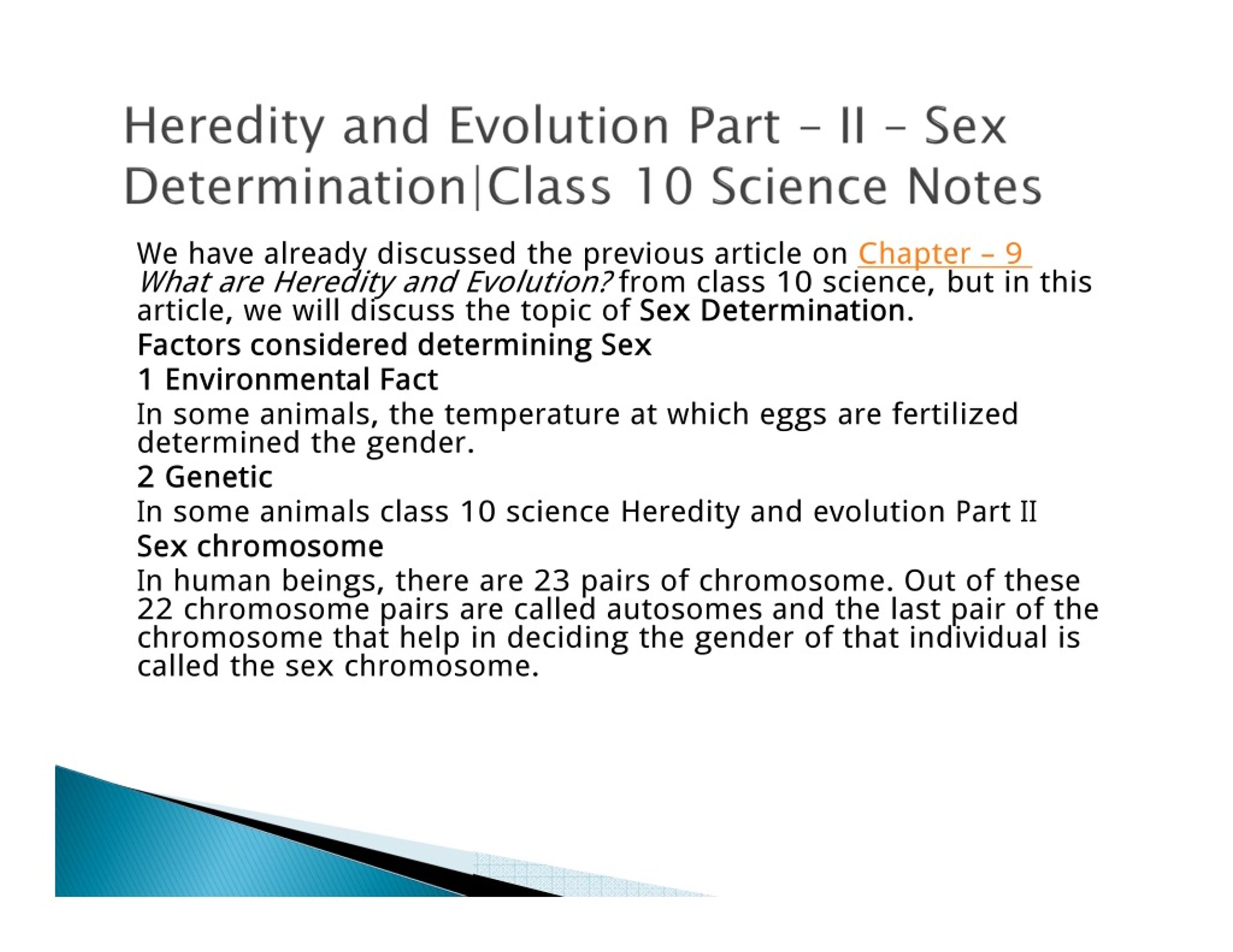 Ppt Heredity And Evolution Part – Ii – Sex Determination Class 10