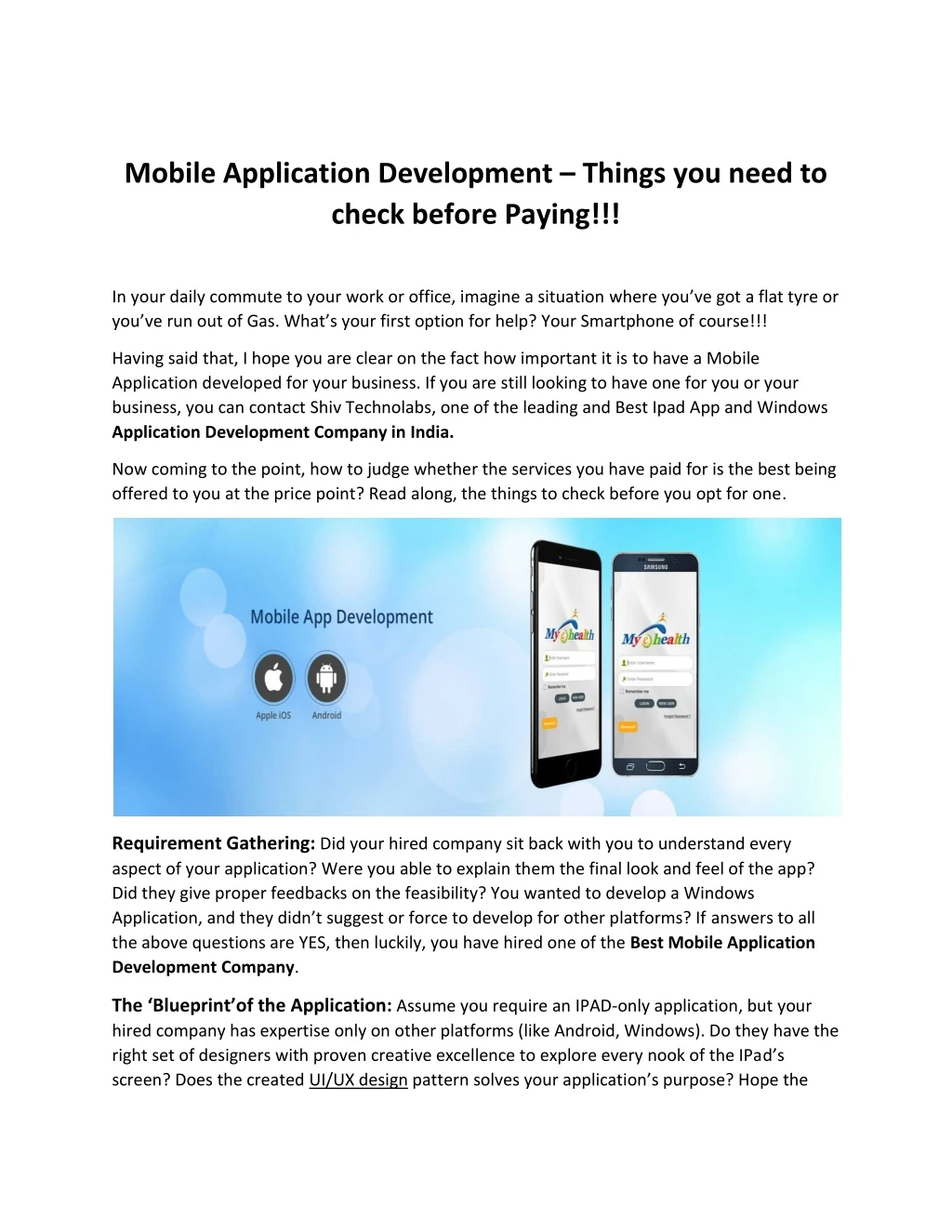 mobile application development things you need n.