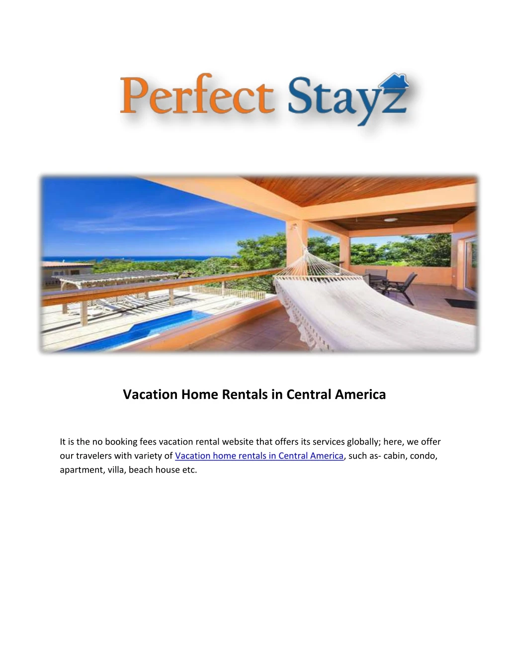 vacation home rentals in central america n.