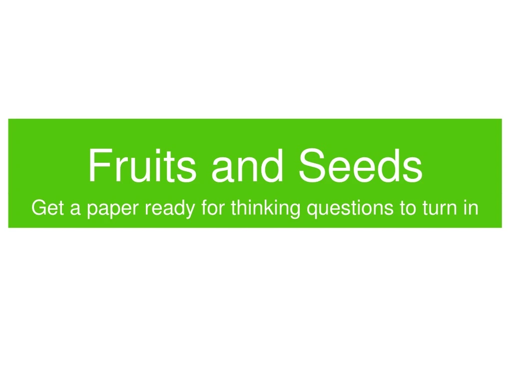 fruits and seeds n.