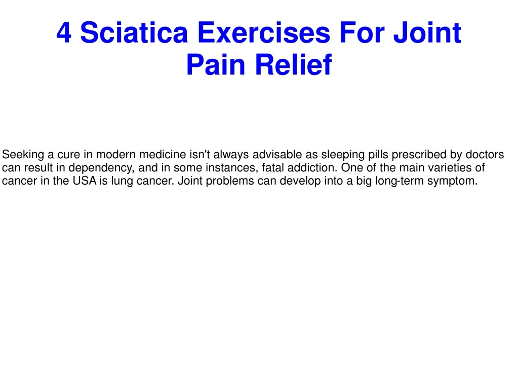 4 sciatica exercises for joint pain relief n.