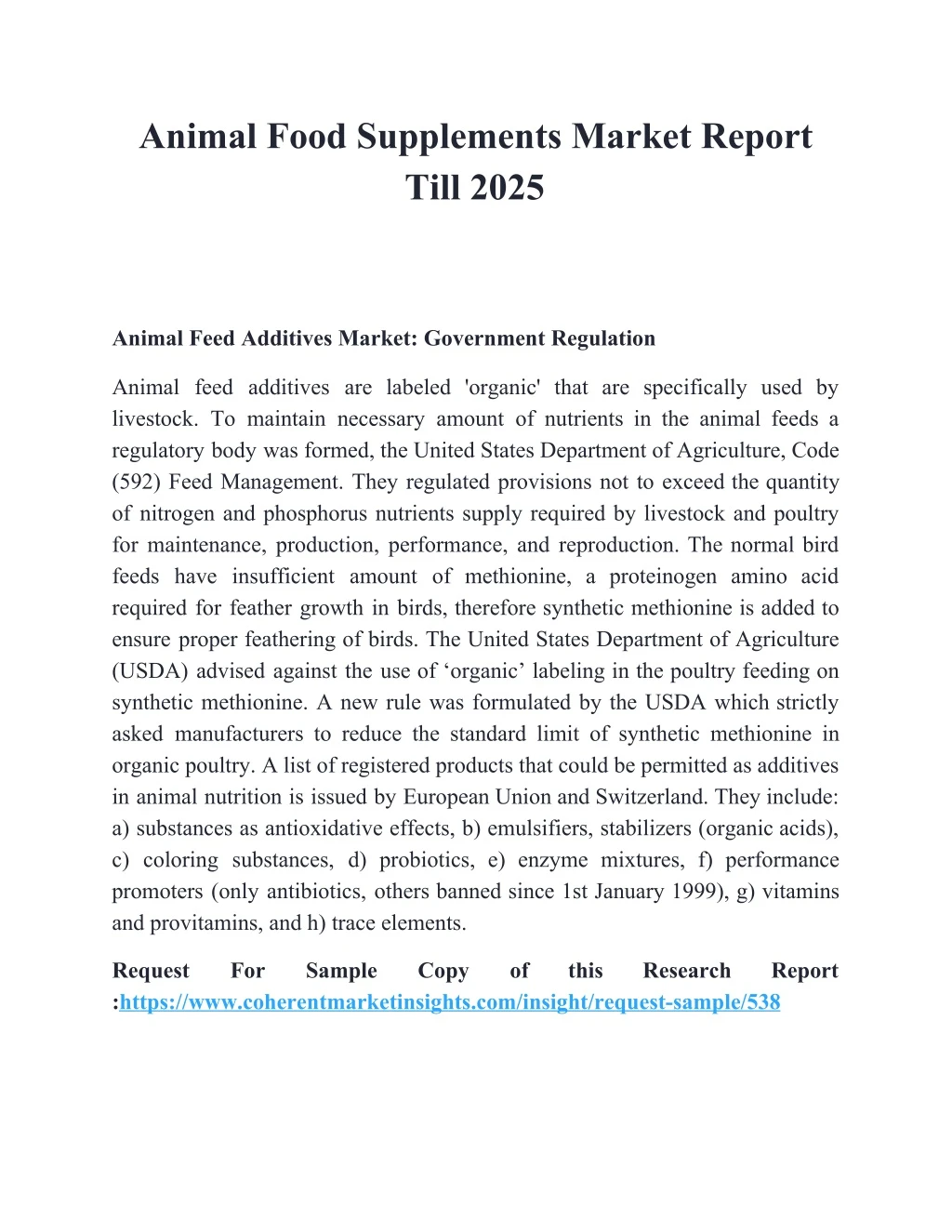 animal food supplements market report till 2025 n.
