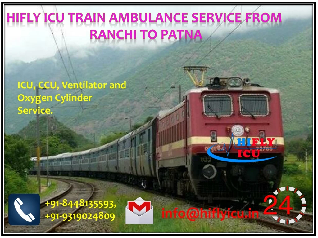 hifly icu train ambulance service from ranchi n.