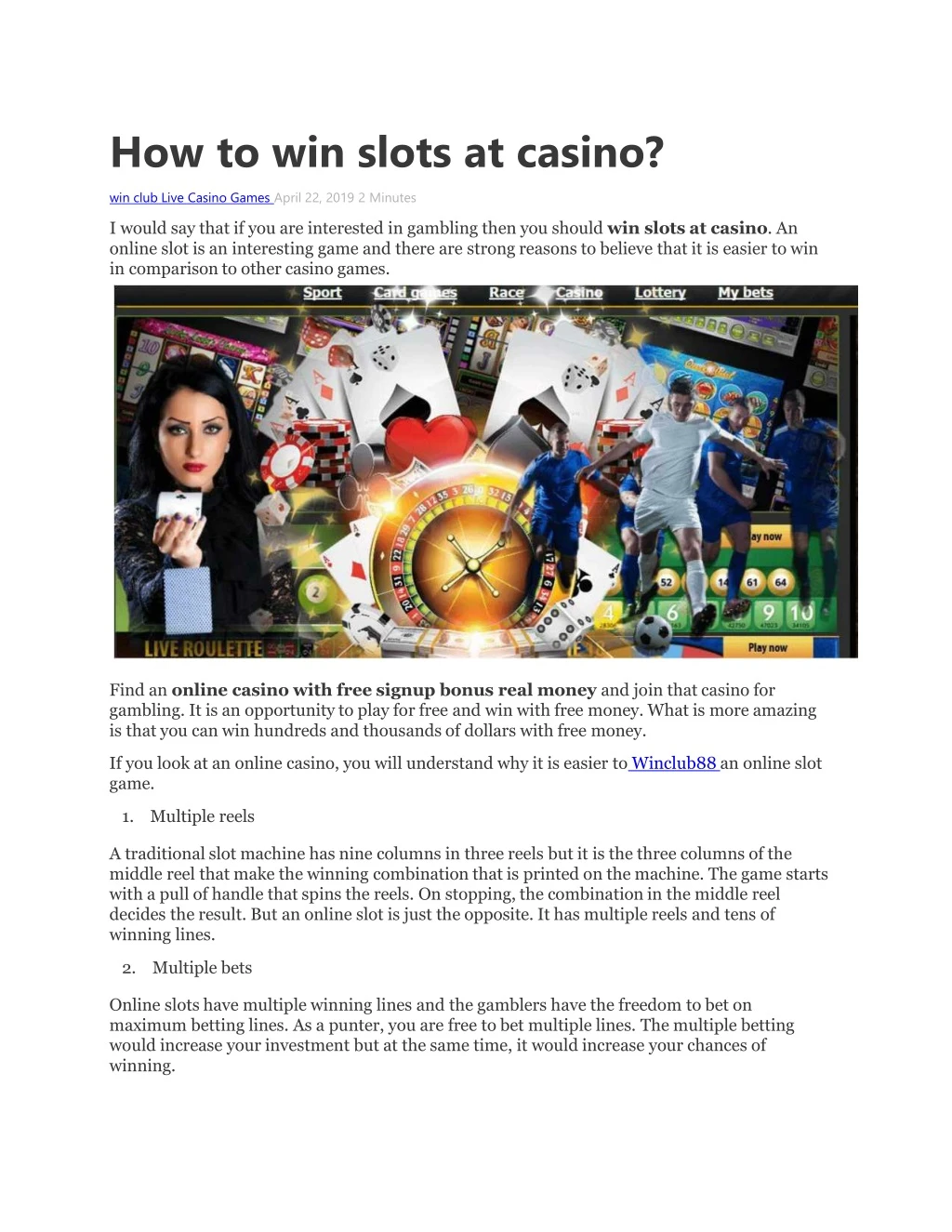 how to win slots at casino win club live casino n.