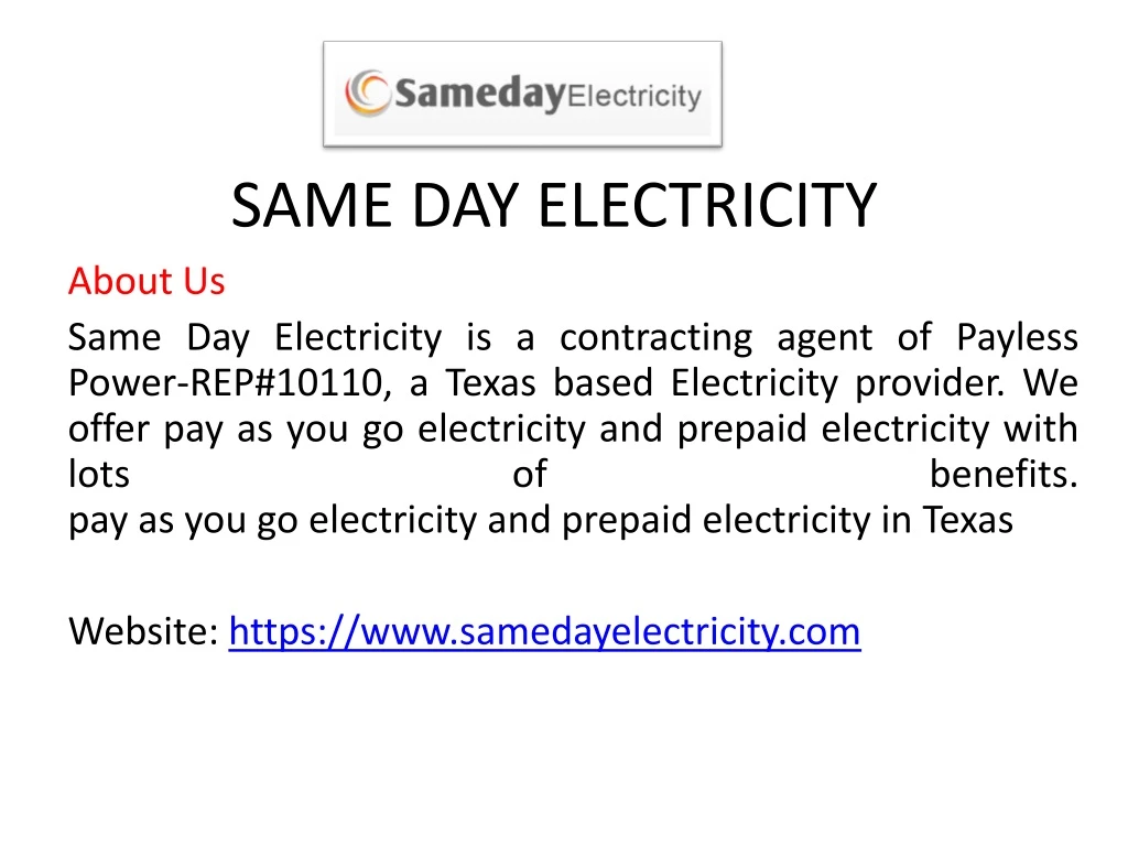 same day electricity n.