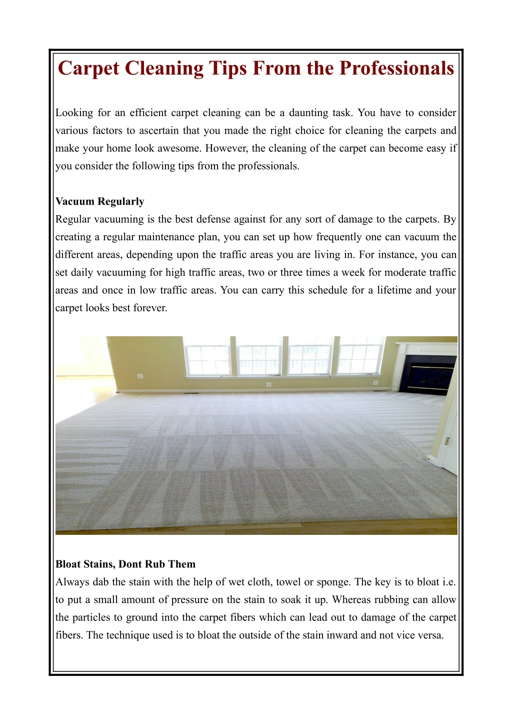 carpet cleaning tips from the professionals n.