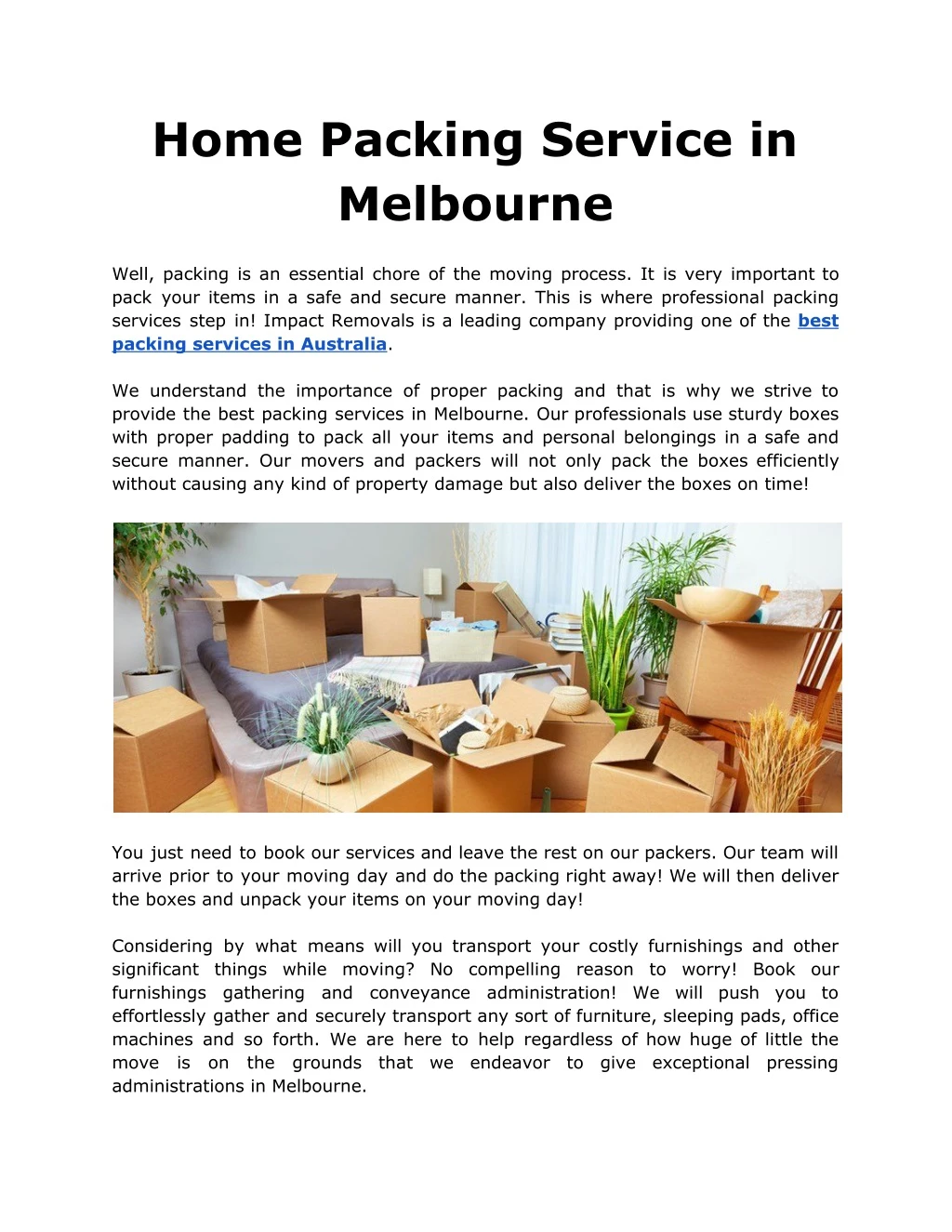 home packing service in melbourne n.