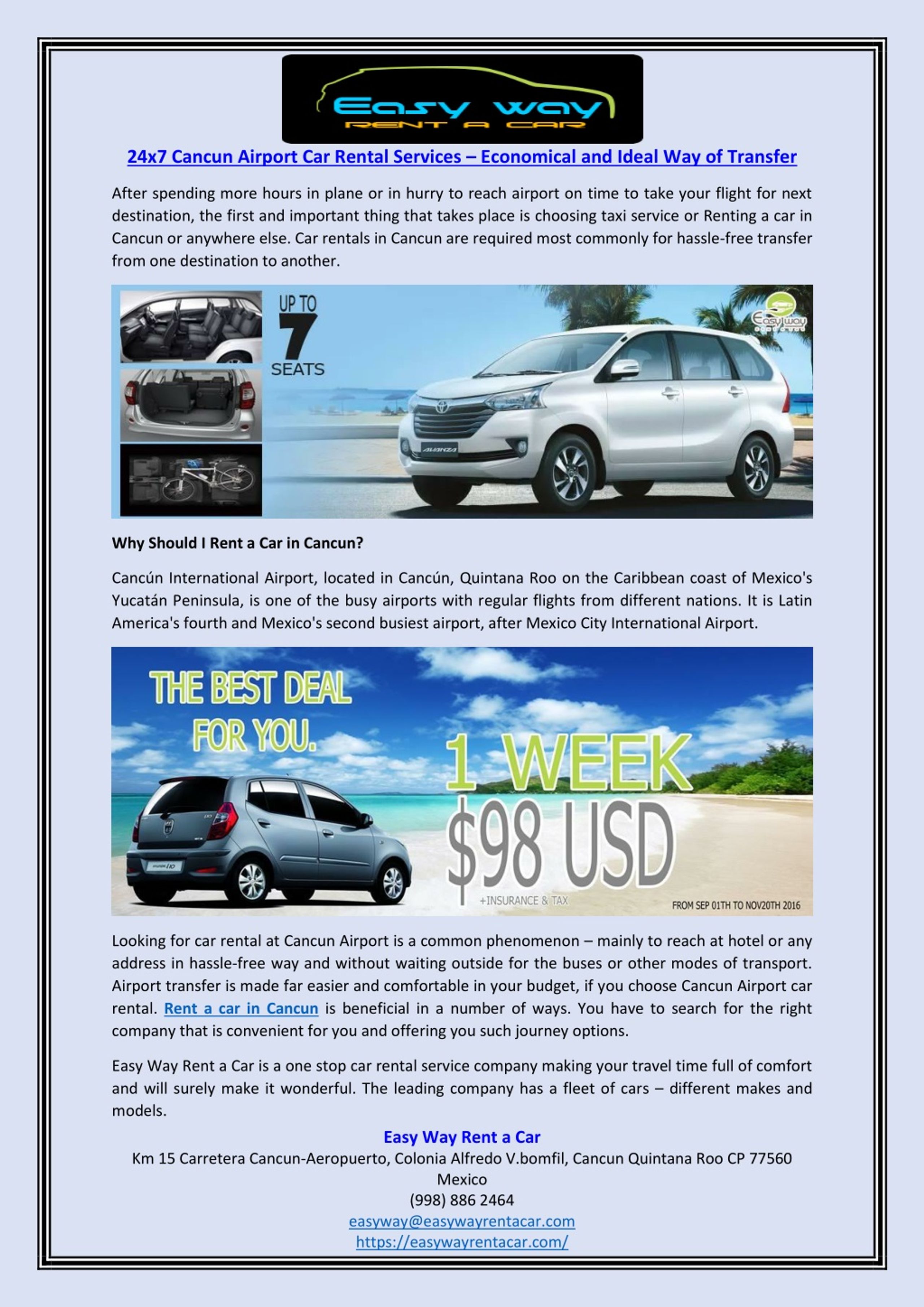 Easy Way Car Rental Cancun