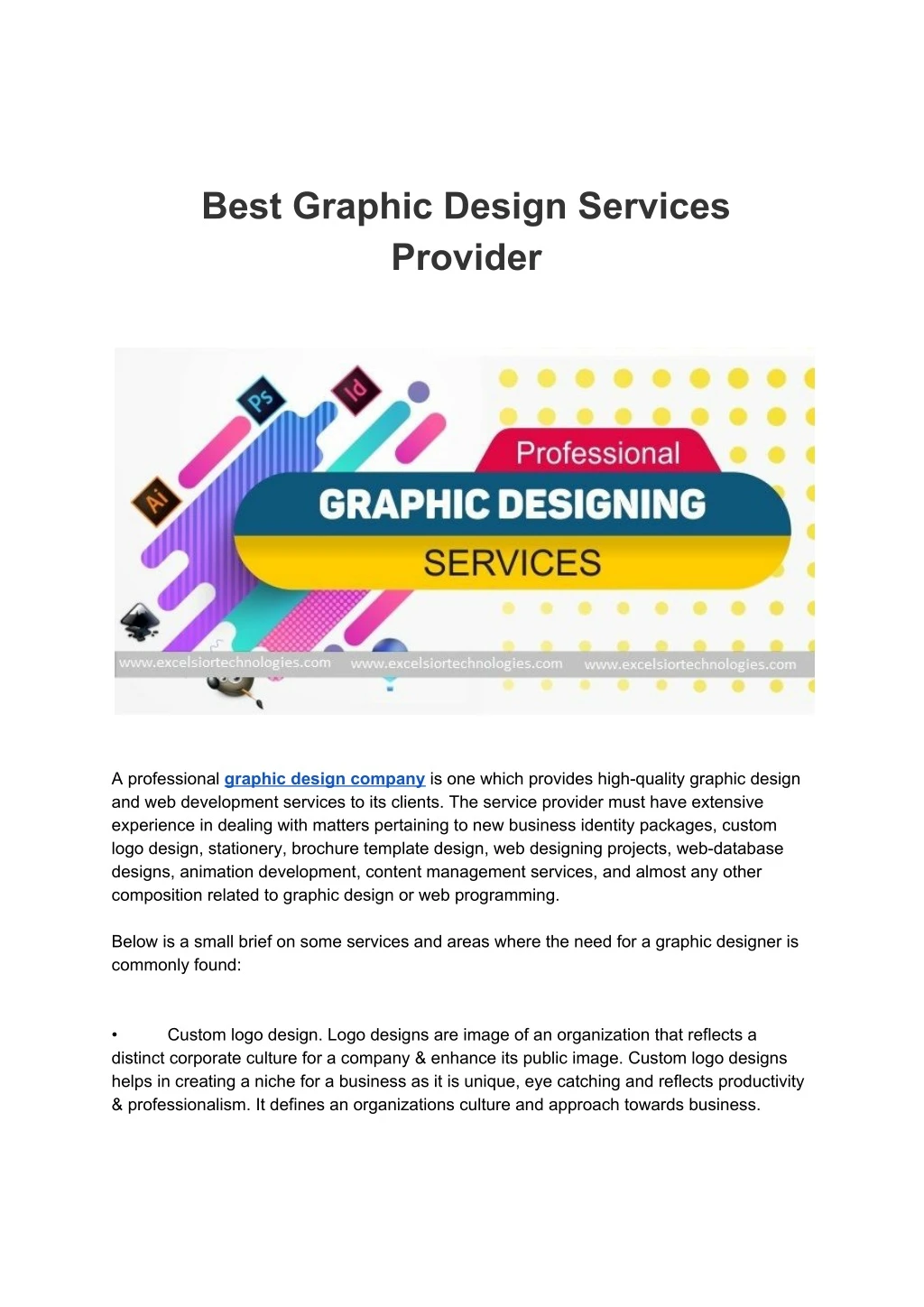 best graphic design services provider n.