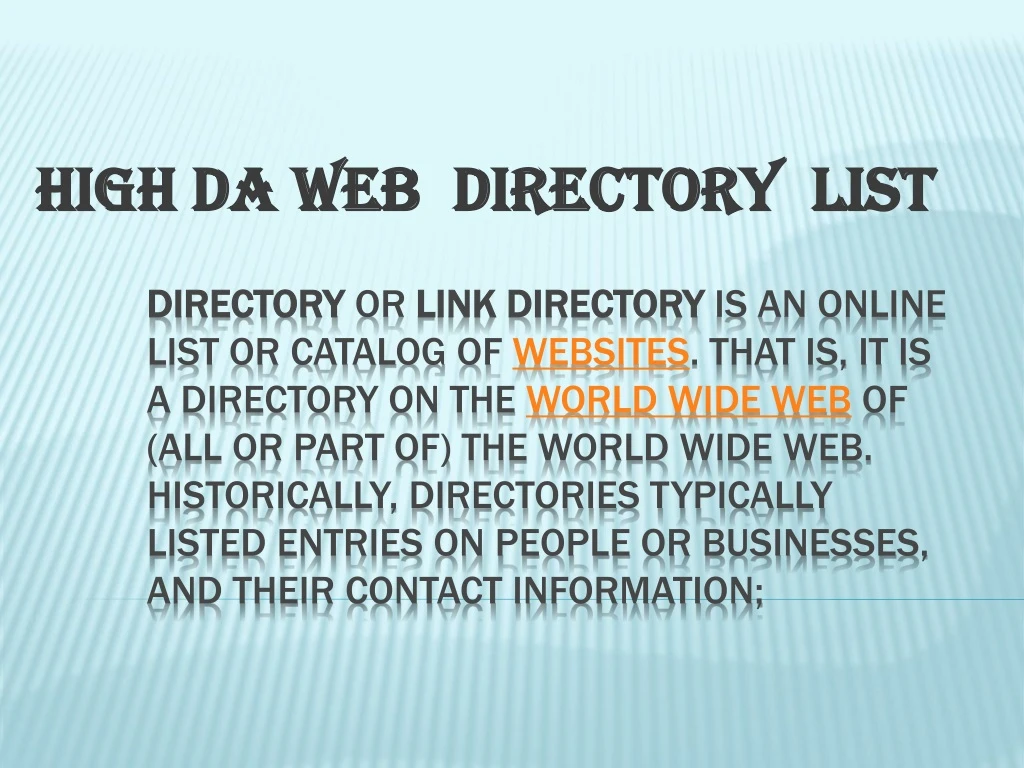 high da web directory list n.