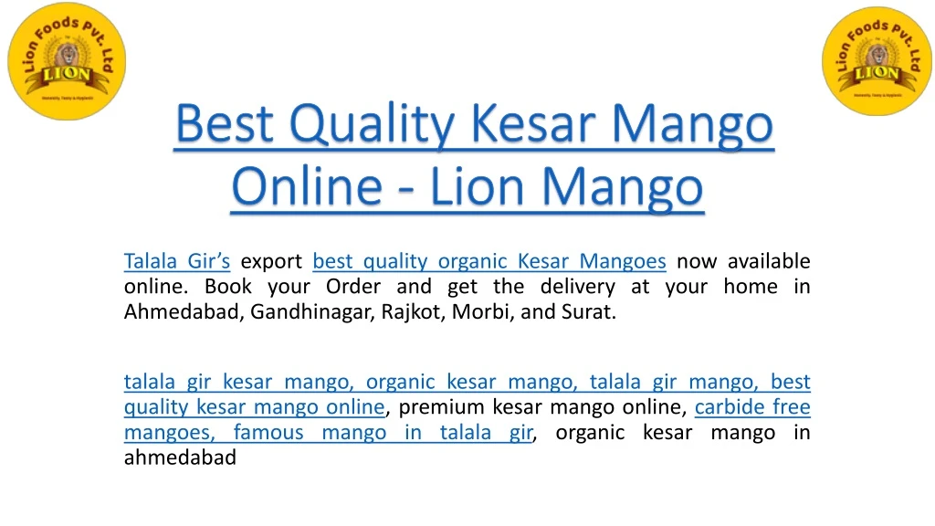best quality kesar mango online lion mango n.