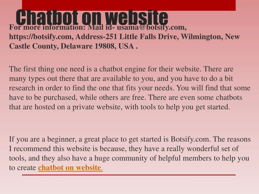 c hatbot on website n.