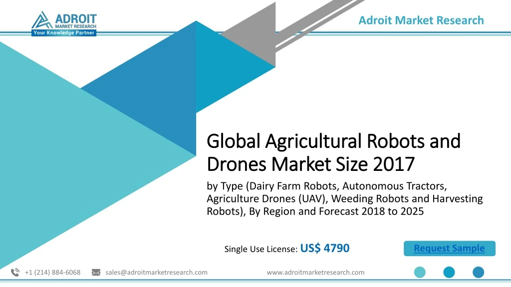 global agricultural robots and drones market size 2017 n.