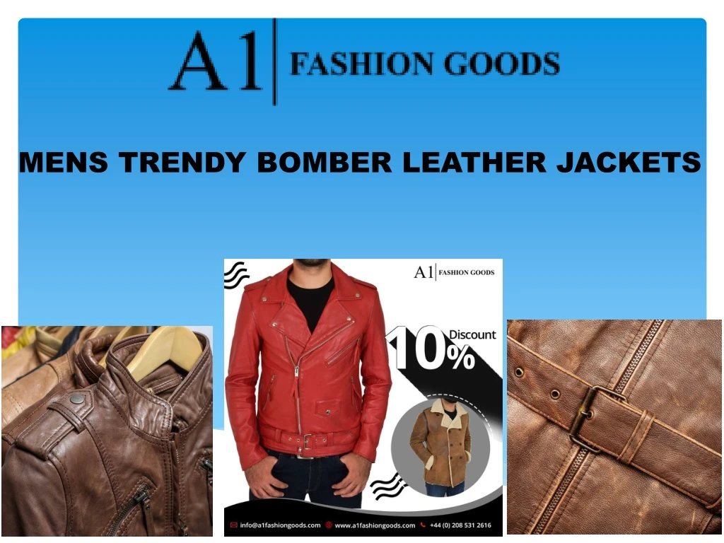 mens trendy bomber leather jackets n.