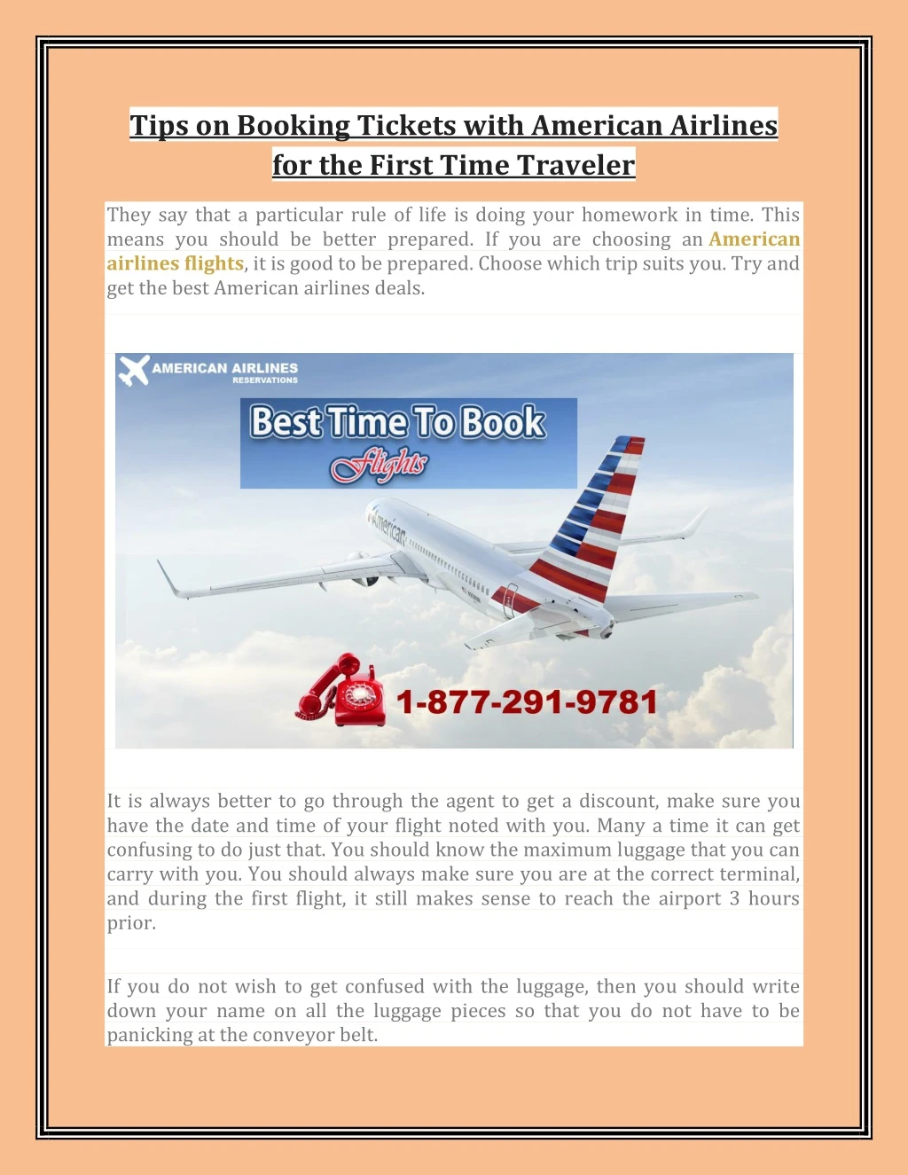 tips on booking tickets with american airlines n.