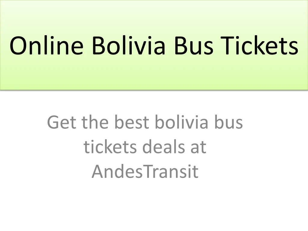 online bolivia bus tickets n.
