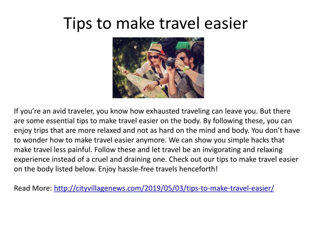 tips to make travel easier n.