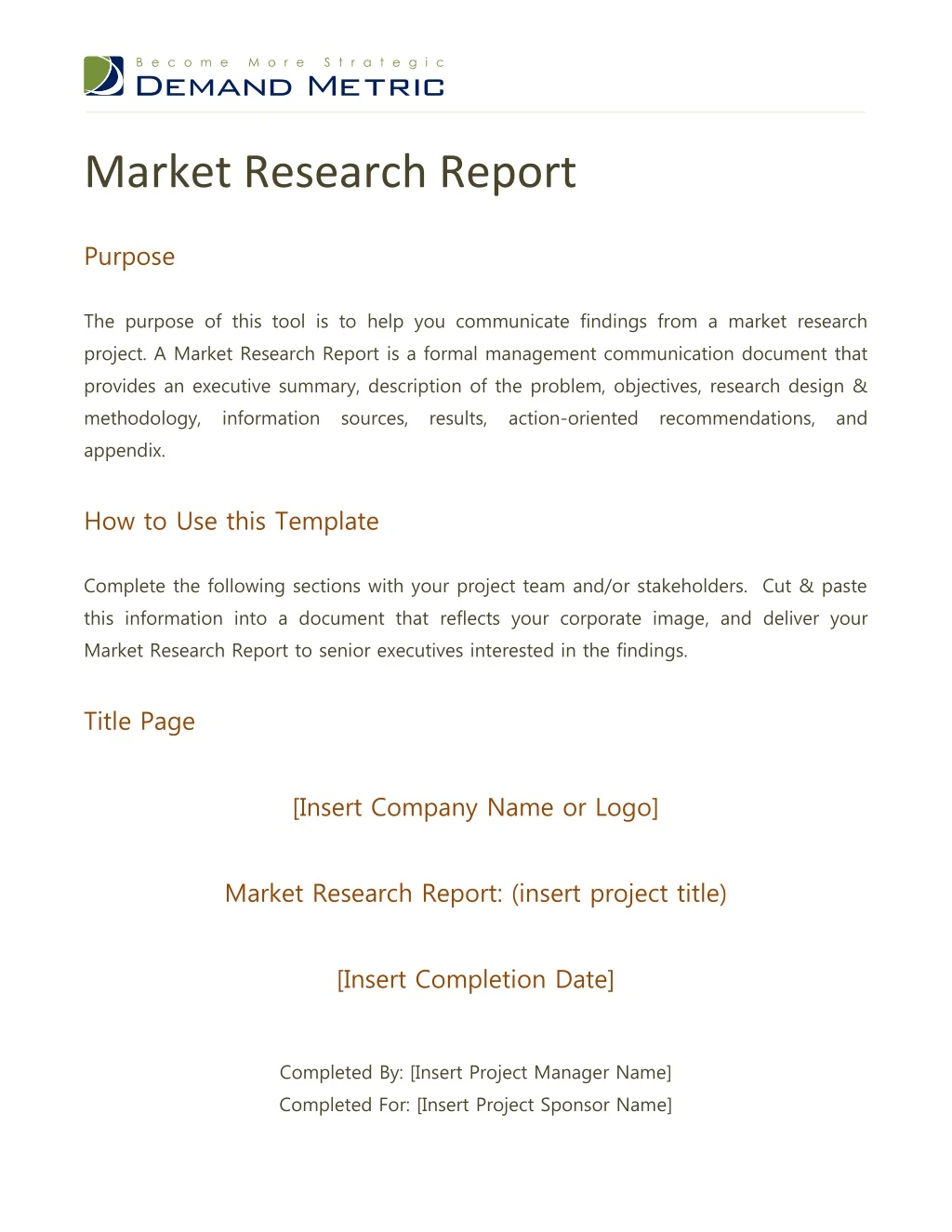 market research report purpose the purpose n.