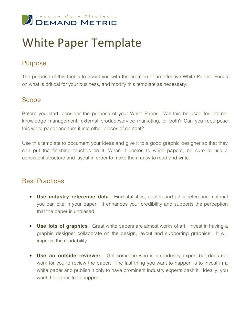 white paper presentation format