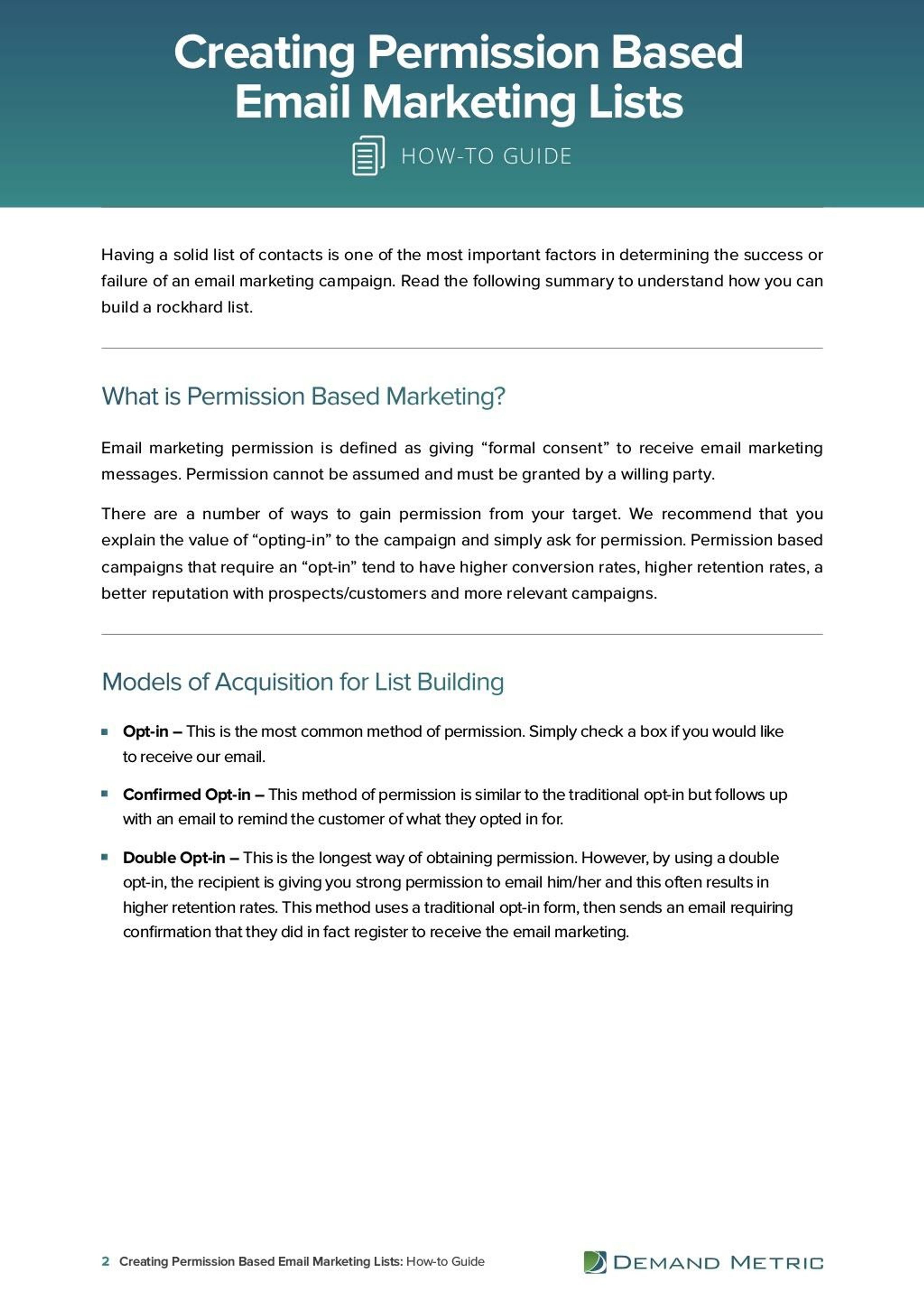 PPT - Creating Permission Based Email Marketing Lists PowerPoint ...