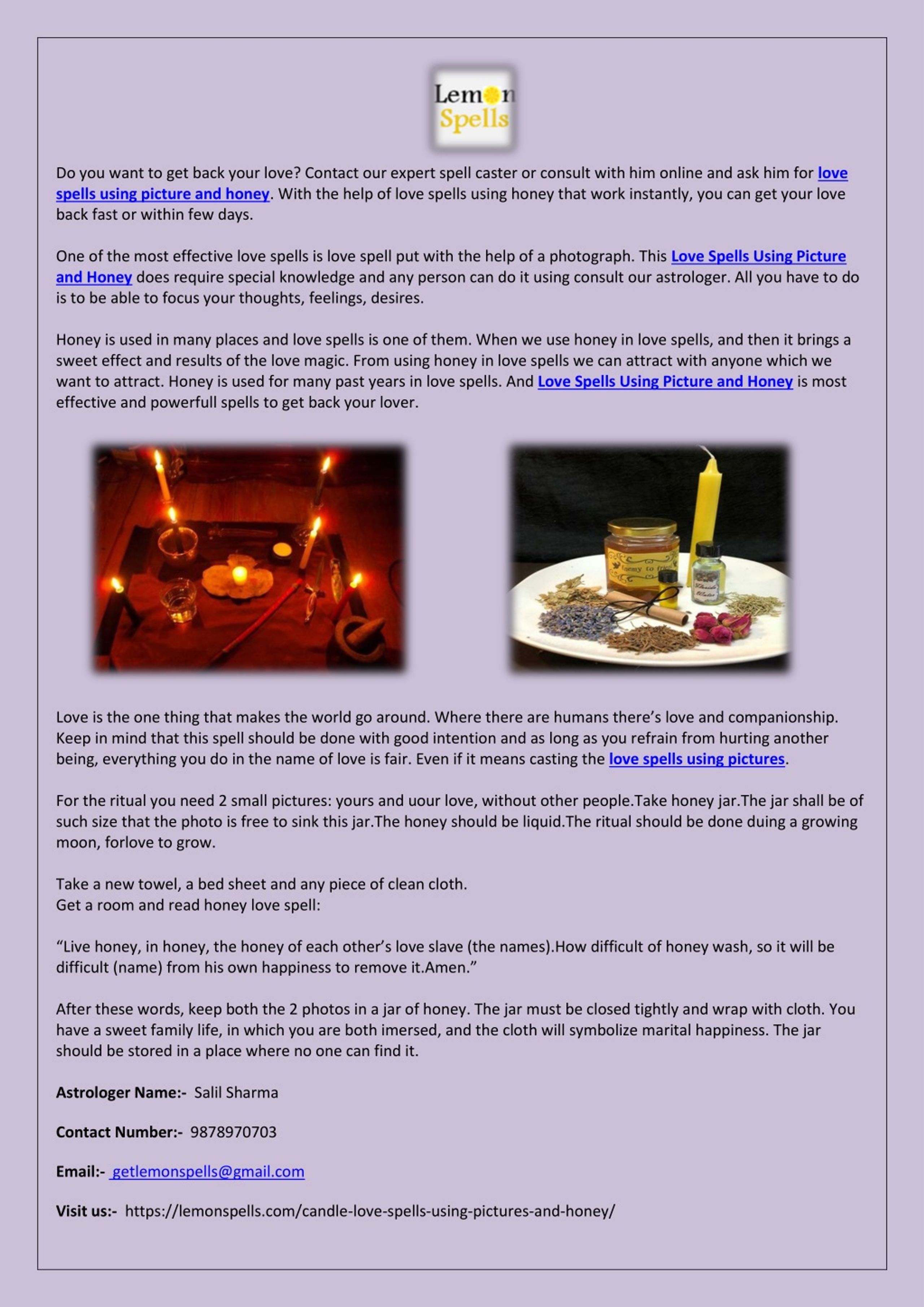 PPT Love Spells Using Picture and Honey PowerPoint Presentation