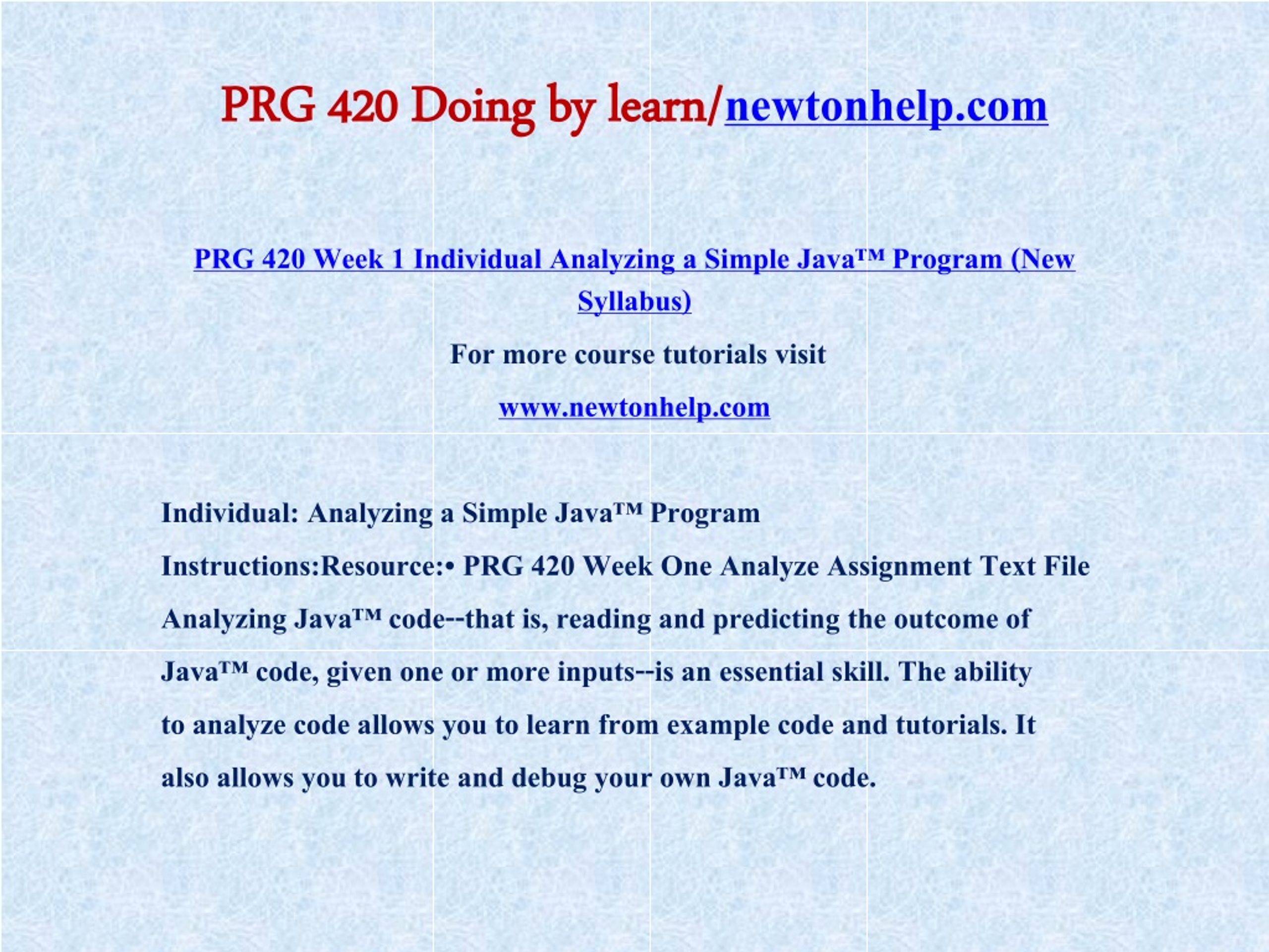 prg420week1 Images High Quality Grahic PPT - PRG 420 Doing by learn/newtonhelp.com PowerPoint Presentation ...