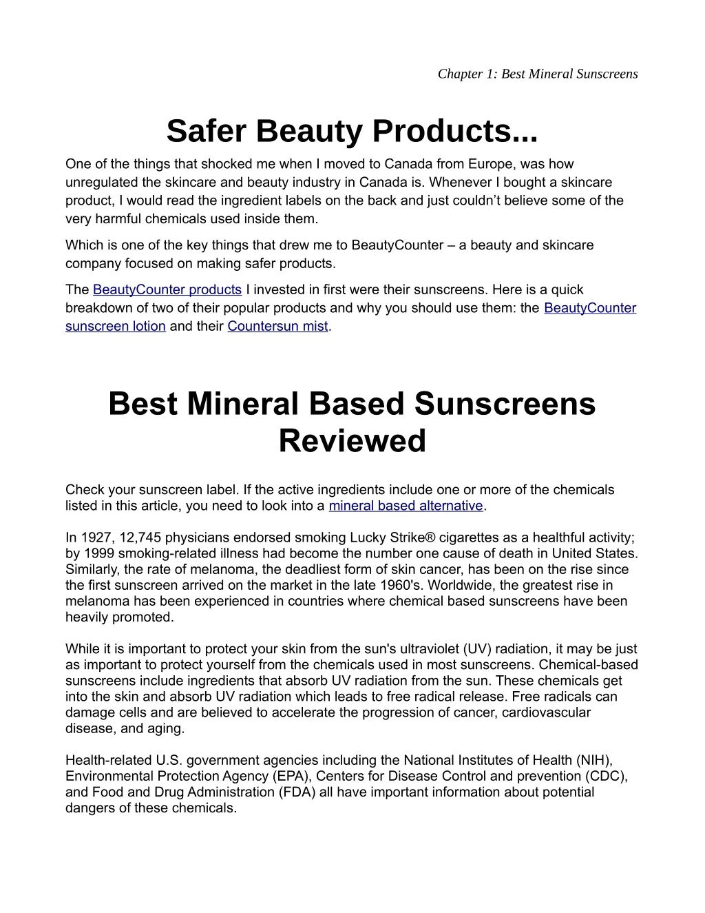 chapter 1 best mineral sunscreens n.
