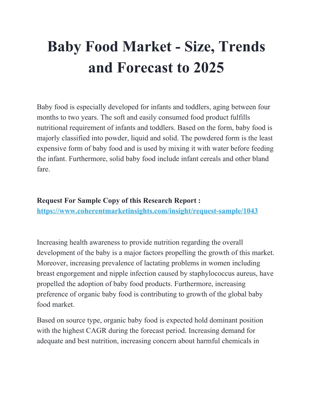 baby food market size trends and forecast to 2025 n.
