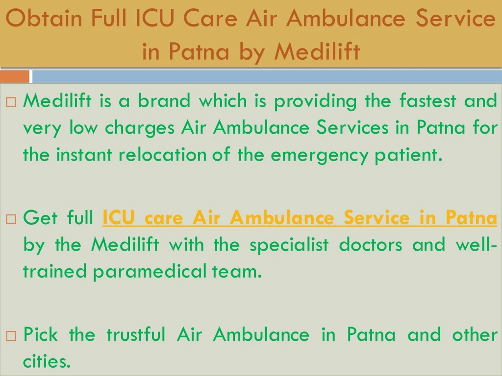 obtain full icu care air ambulance service n.