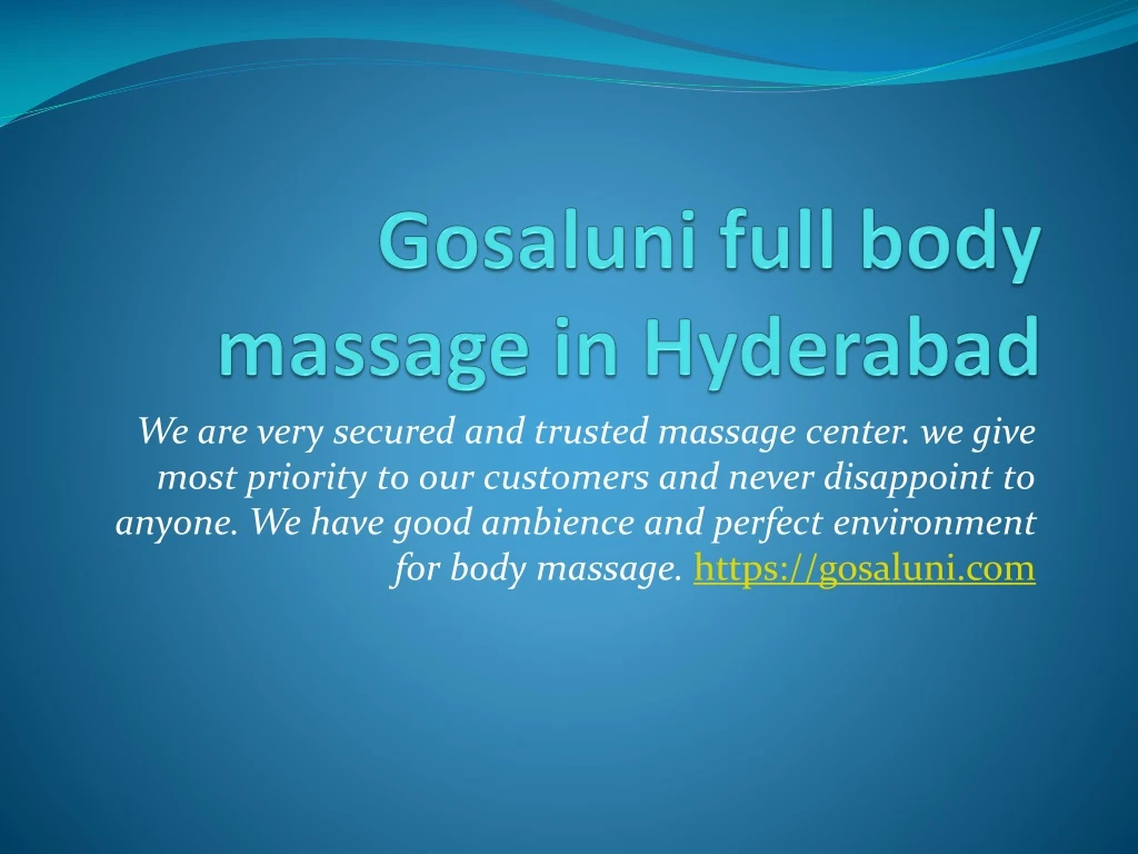 gosaluni full body massage in hyderabad n.