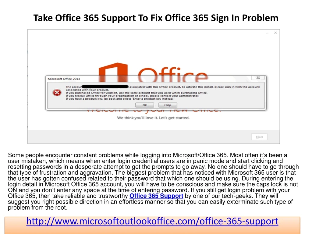 PPT - Take Office 365 Support To Fix Office 365 Sign In Problem PowerPoint  Presentation - ID:8327963