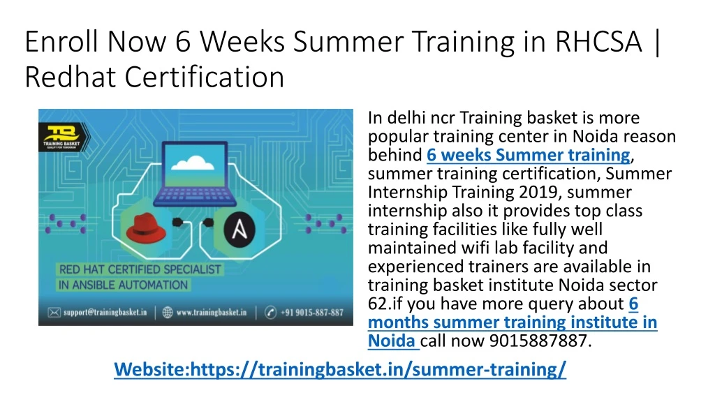 enroll now 6 weeks summer training in rhcsa redhat certification n.