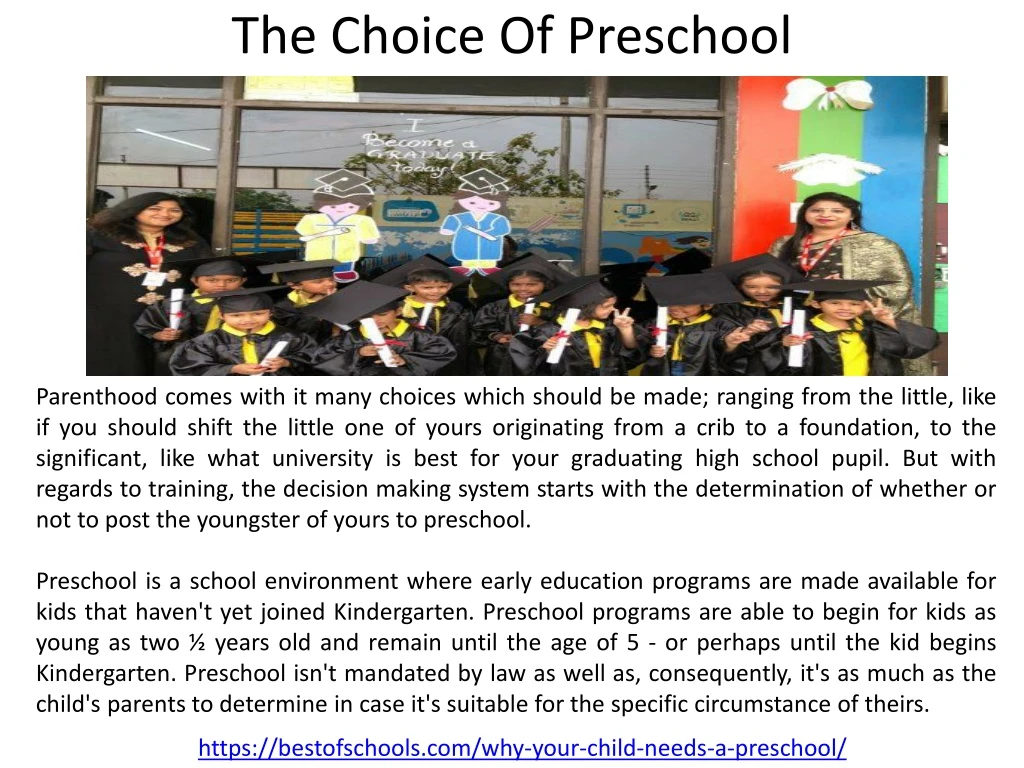 the choice of preschool n.