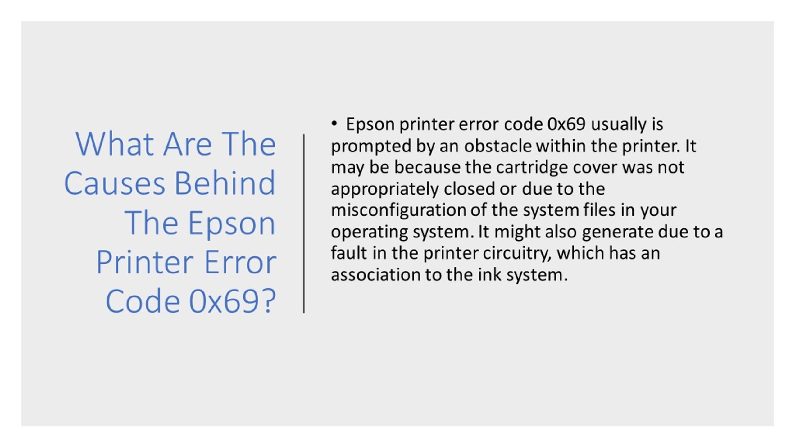 Ppt Steps To Fix Epson Printer Error Code 0x69 Powerpoint Presentation Id8339337 0516