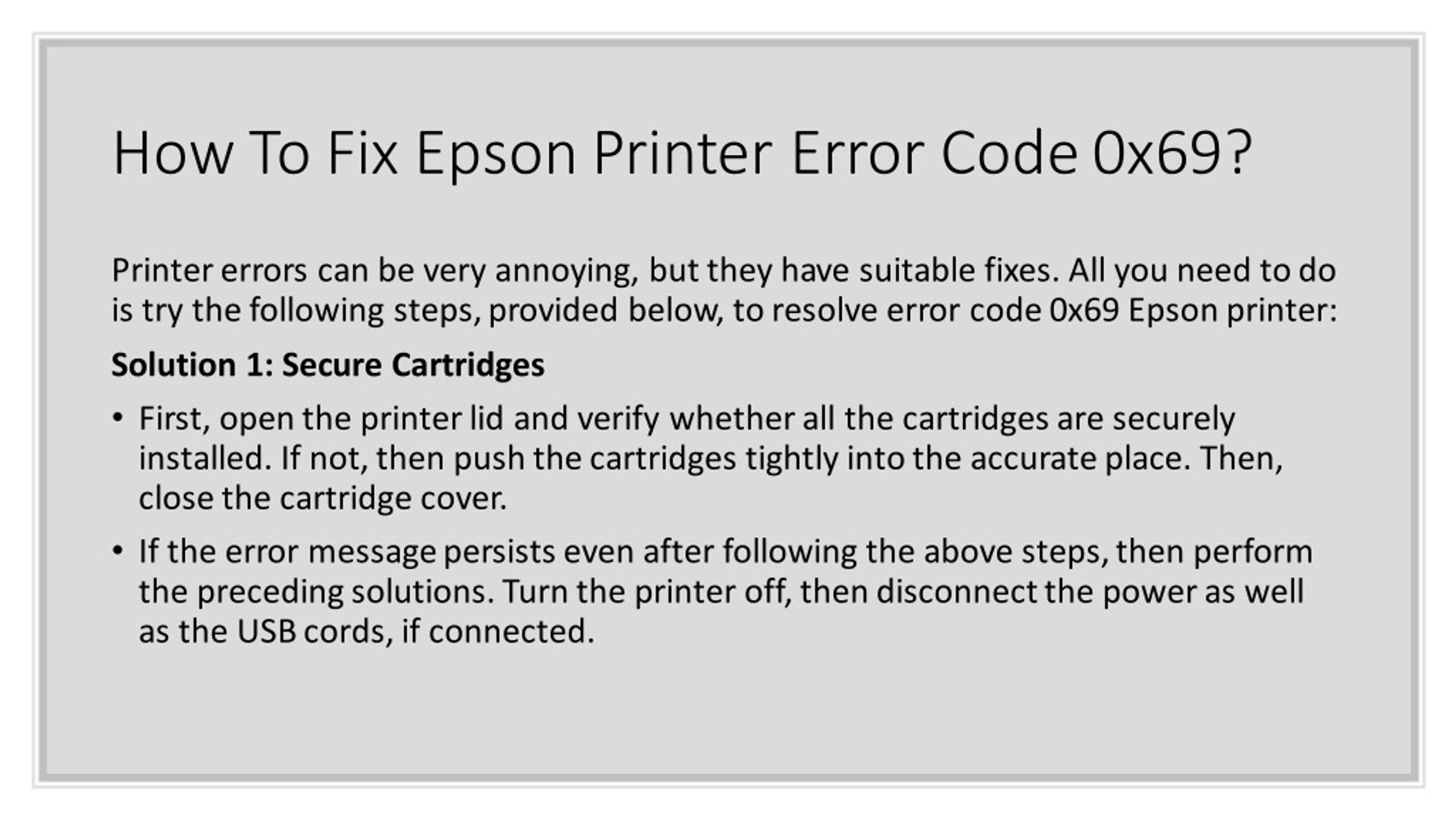 Ppt Steps To Fix Epson Printer Error Code 0x69 Powerpoint Presentation Id8339337 5788