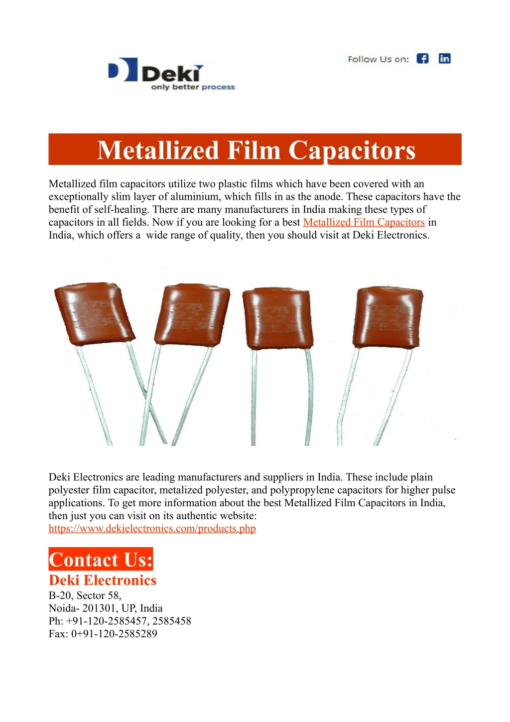 metallized film capacitors n.