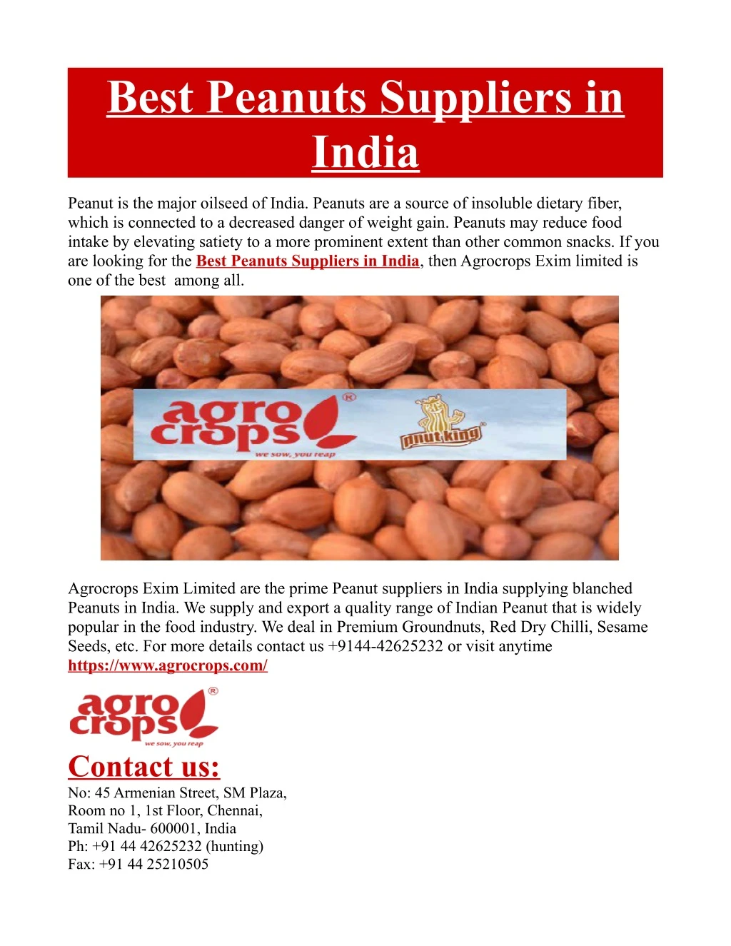 best peanuts suppliers in india n.