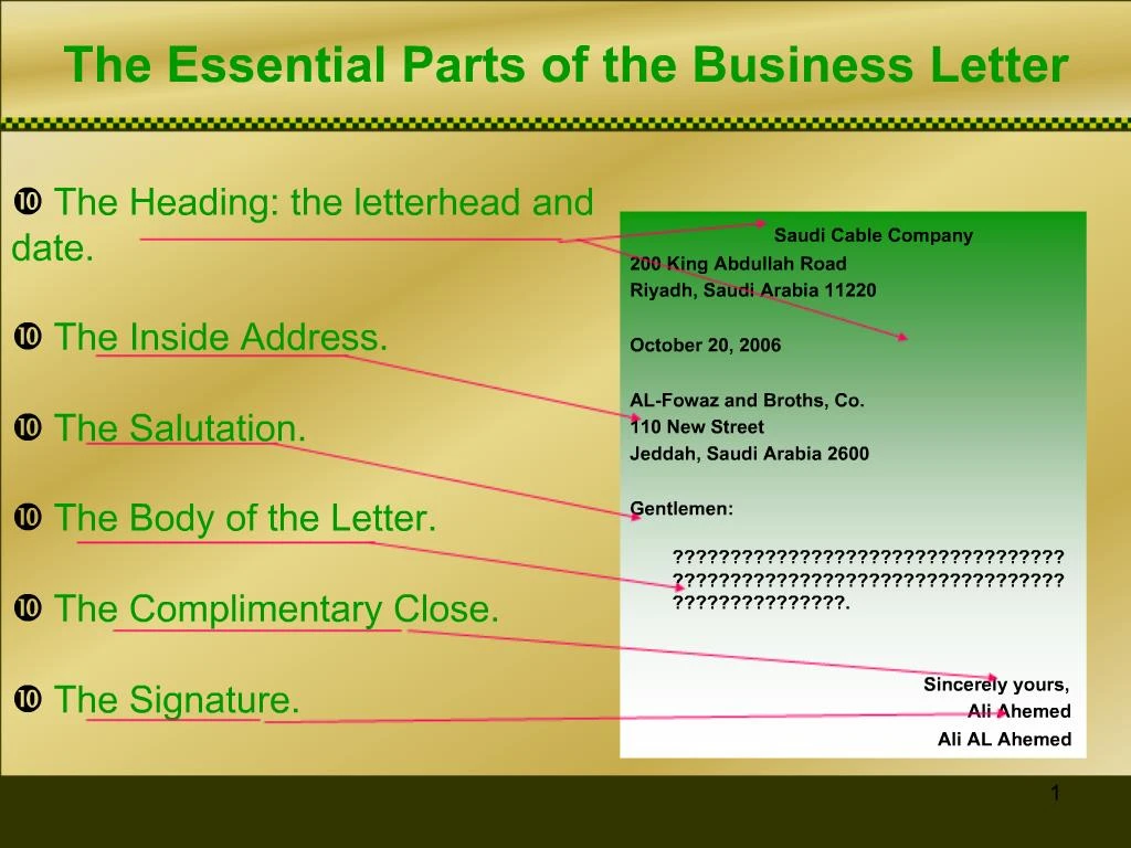 parts-of-a-business-letter-slideshare