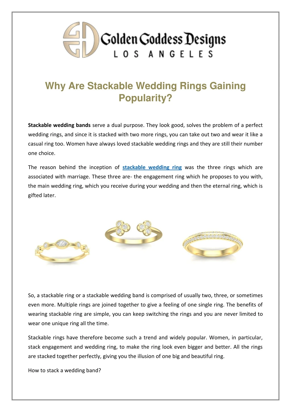 why are stackable wedding rings gaining popularity n.