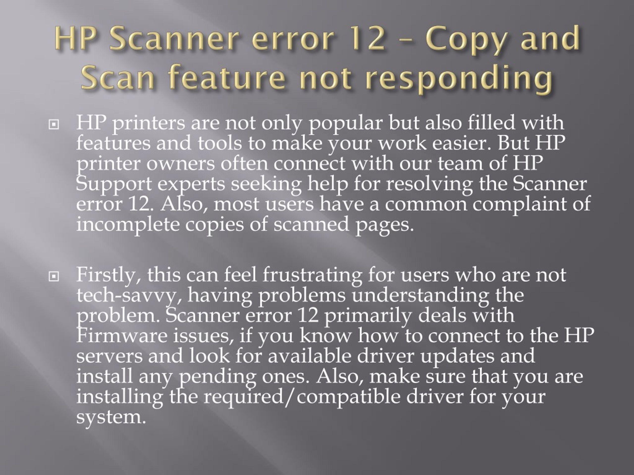 Ppt Steps To Fix Hp Scanner Not Working Error Powerpoint Presentation Id8375343 8589