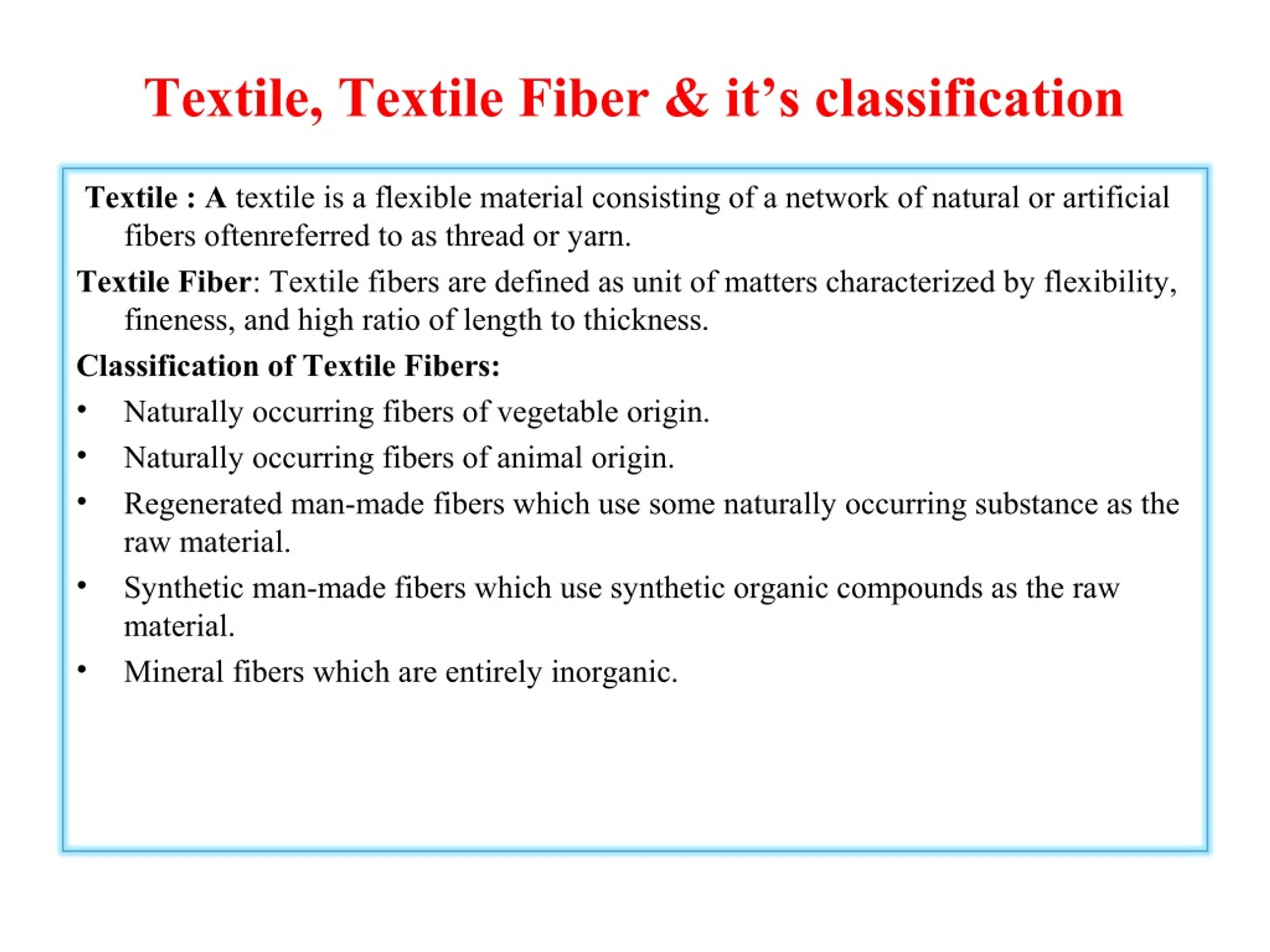 PPT - Fundamentals of Textile & Man made fiber PowerPoint Presentation ...