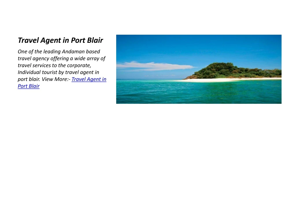 travel agent in port blair n.