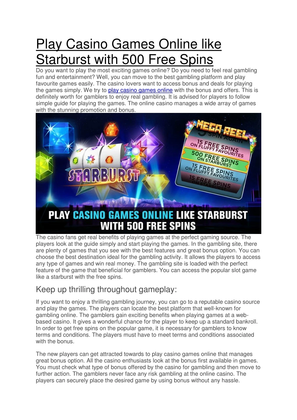 play casino games online like starburst with n.