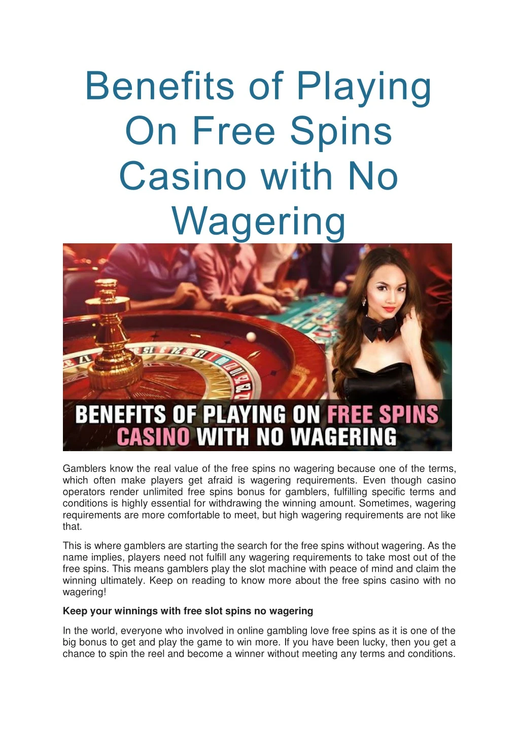 benefits of playing on free spins casino with n.