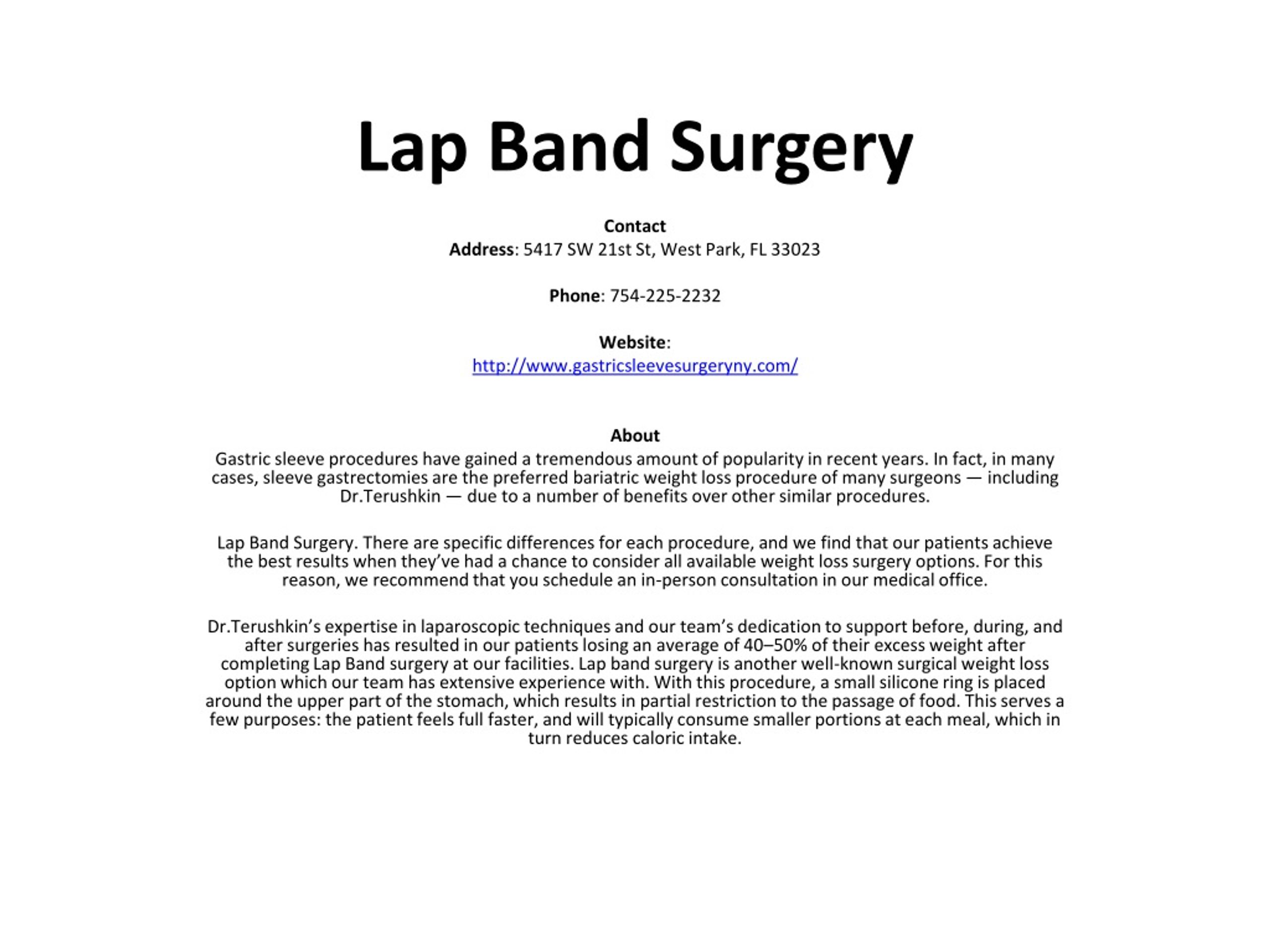 Ppt Lap Band Surgery Powerpoint Presentation Free Download Id 8380147