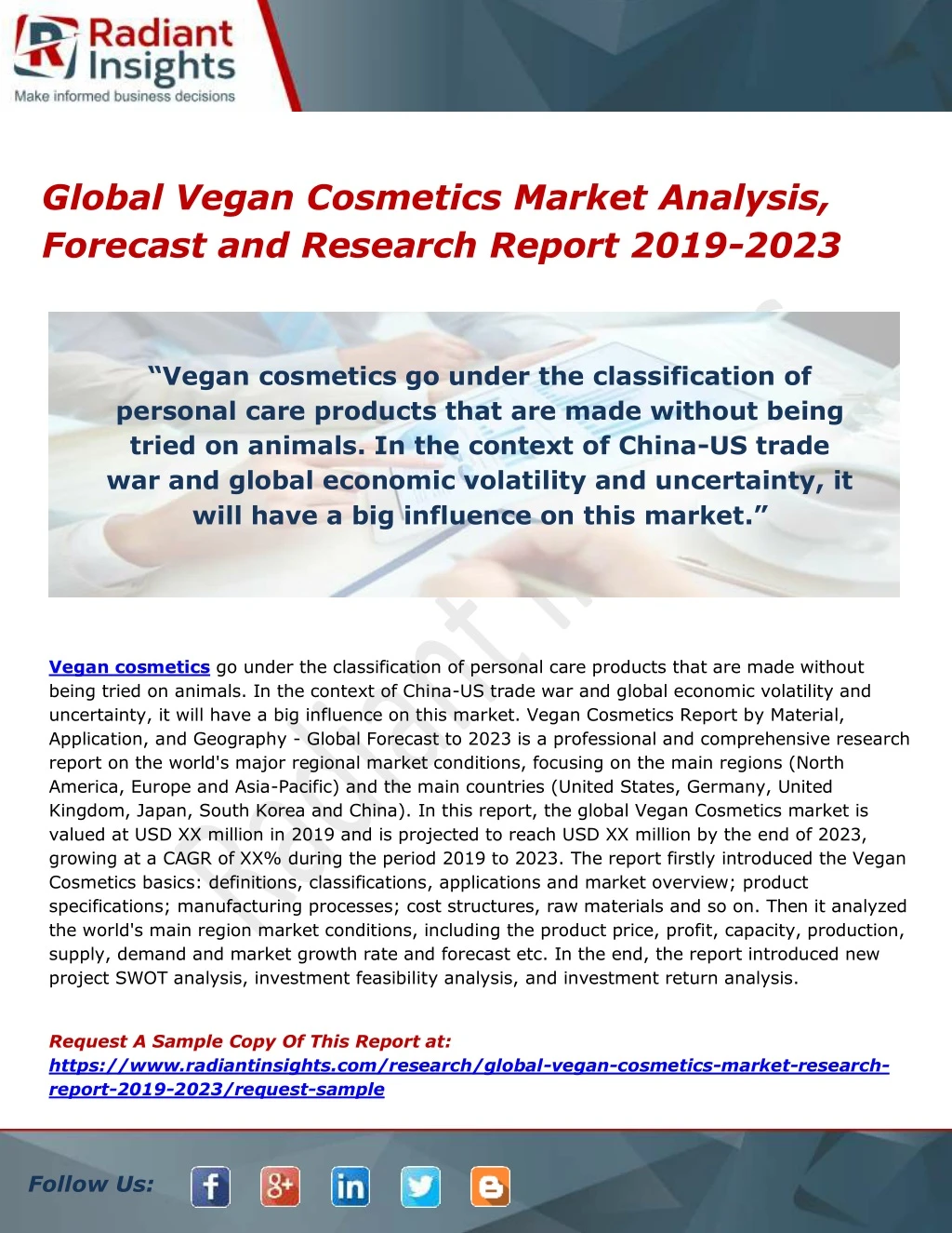 global vegan cosmetics market analysis forecast n.