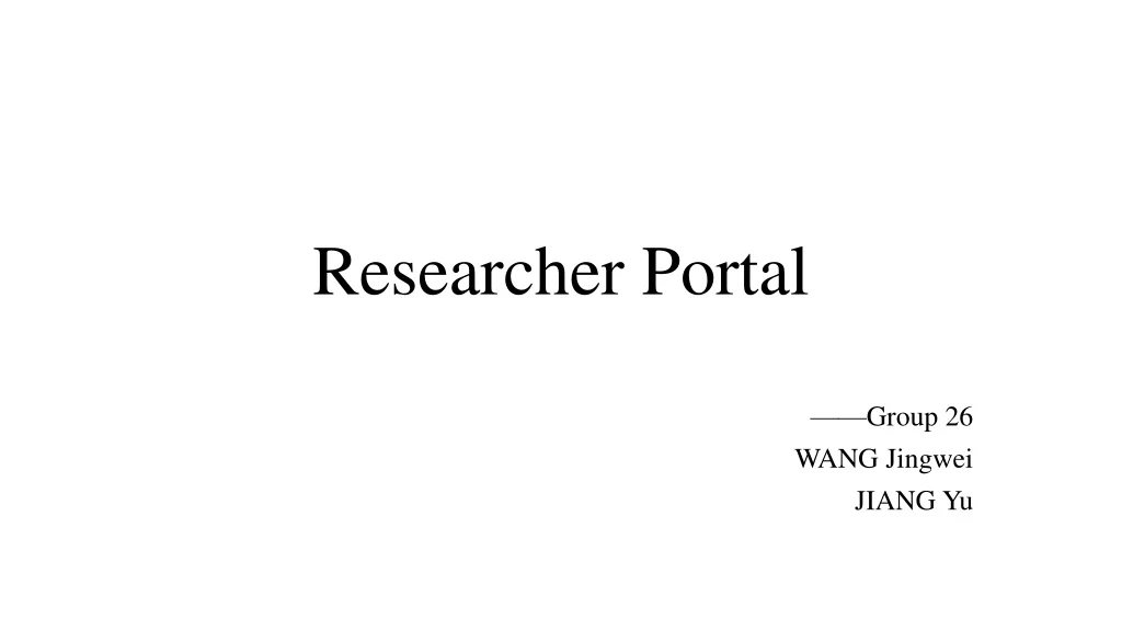 researcher portal n.