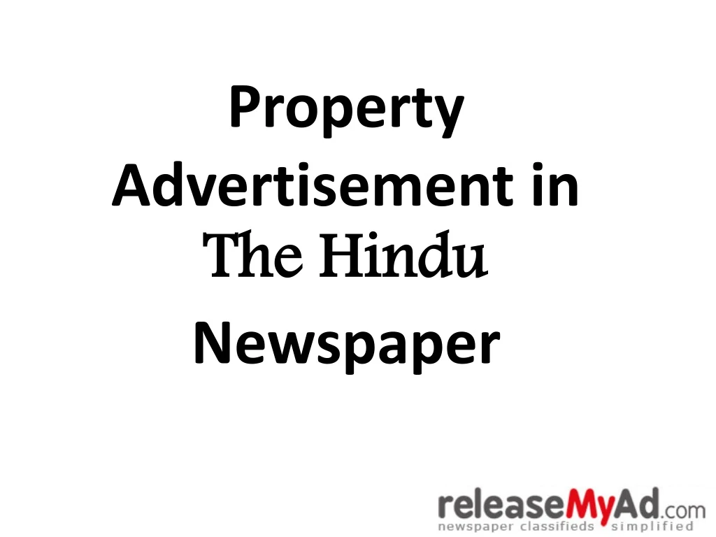 property advertisement in the hindu newspaper n.